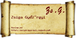 Zsiga Györgyi névjegykártya