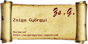 Zsiga Györgyi névjegykártya